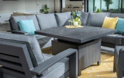 Hartman Aurora Square Corner Sofa Set With Adjustable Table & Lounge Chairs - Matt Xerix/Zenith -Fresh Gardenly Store l aurora square cormer adj table chairs xerix 2