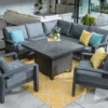 Hartman Aurora Square Corner Sofa Set With Adjustable Table & Lounge Chairs - Matt Xerix/Zenith