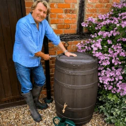 Garantia Barrica Rainwater Barrel, 420 Litres, In Brown -Fresh Gardenly Store l barrica 2