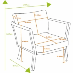 Hartman Dubai Casual Dining Armchair In Xerix / Slate -Fresh Gardenly Store l dubai measurements