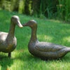 Pair Of Duck Garden Ornaments In Cast Aluminium With Antique Bronze Finish -Fresh Gardenly Store l ducks zpssc2opr6k
