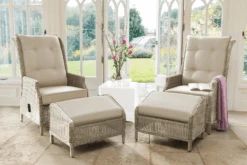 Kettler Palma Recliner Duet Set With Footstools In Oyster And Stone (no Sidetable)
