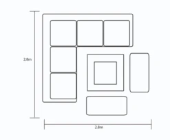 Hartman Heritage Grand Square Corner Sofa Set With Gas Fire Pit Table In Ash / Slate -Fresh Gardenly Store l grand firepit dimensions