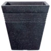 Square Granite Effect Piazza Planter - 34 Cm