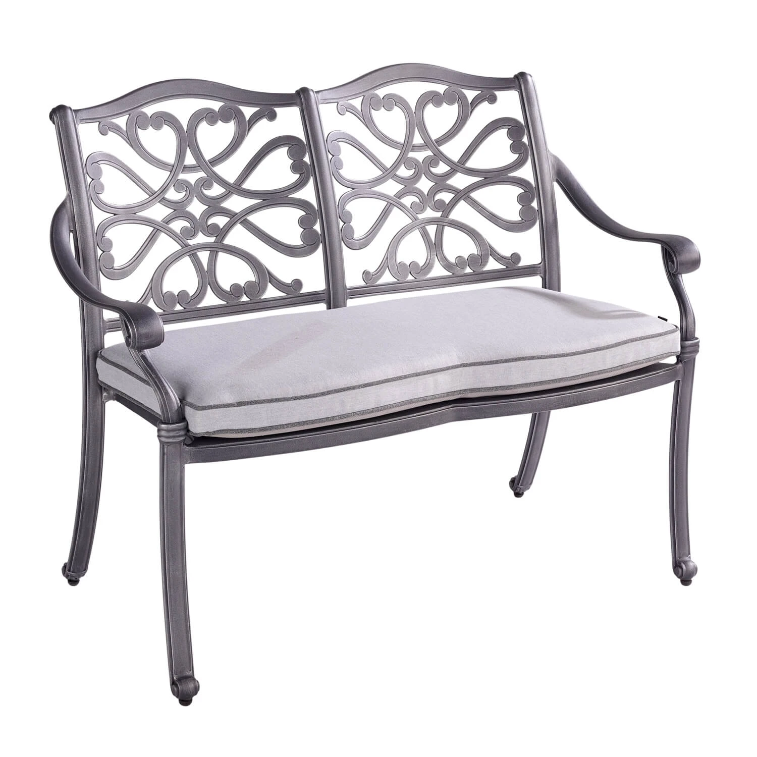 Hartman Capri 2 Seat Bench In Antique Grey / Platinum 6 Hartman Capri 2 Seat Bench In Antique Grey / Platinum - Image 4
