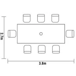 Hartman Capri 8 Seat Rectangular Dining Set In Antique Grey/Platinum -Fresh Gardenly Store l hartman capri 8 seat set footprint