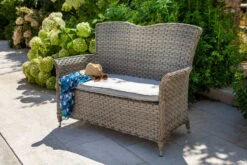 Hartman Heritage 2 Seat High Back Bench With Cushion In Beech / Dove