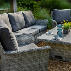 Hartman Heritage Tuscan 3 Seat Lounge Set In Ash / Slate -Fresh Gardenly Store l hartman heritage 3 seat sofa ash 4