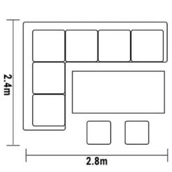 Hartman Heritage Tuscan Rectangular Corner Sofa Set With Adjustable Table In Beech / Dove -Fresh Gardenly Store l hartman heritage rectangular corner set footprint
