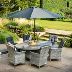 Hartman Heritage Tuscan 6 Seater Elliptical Dining Set In Ash / Slate -Fresh Gardenly Store l hartman heritage tuscan ellip 6 seater ash 2