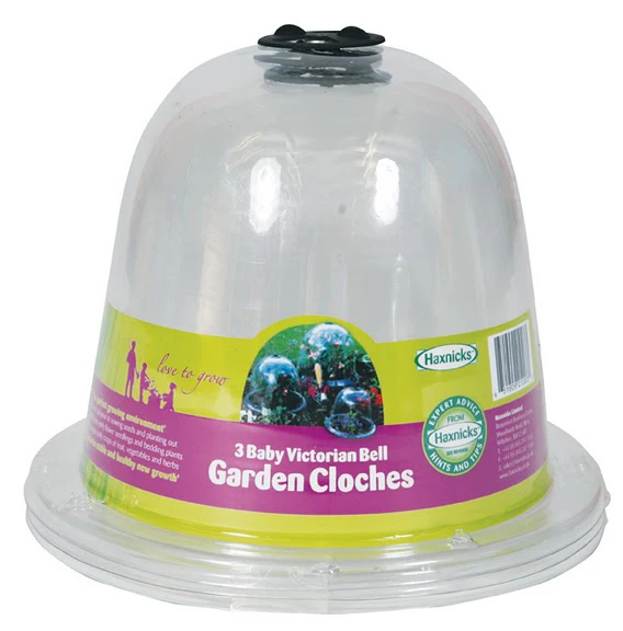 3 X Haxnicks Clear Plastic Baby Bell Jar Cloches: No Pegs 3 3 X Haxnicks Clear Plastic Baby Bell Jar Cloches: No Pegs