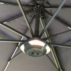 Kettler 3.5m Free Arm Parasol With LEDs And Wireless Speaker In Grey 10 Kettler 3.5m Free Arm Parasol With LEDs And Wireless Speaker In Grey -Fresh Gardenly Store l kettler parasol speaker