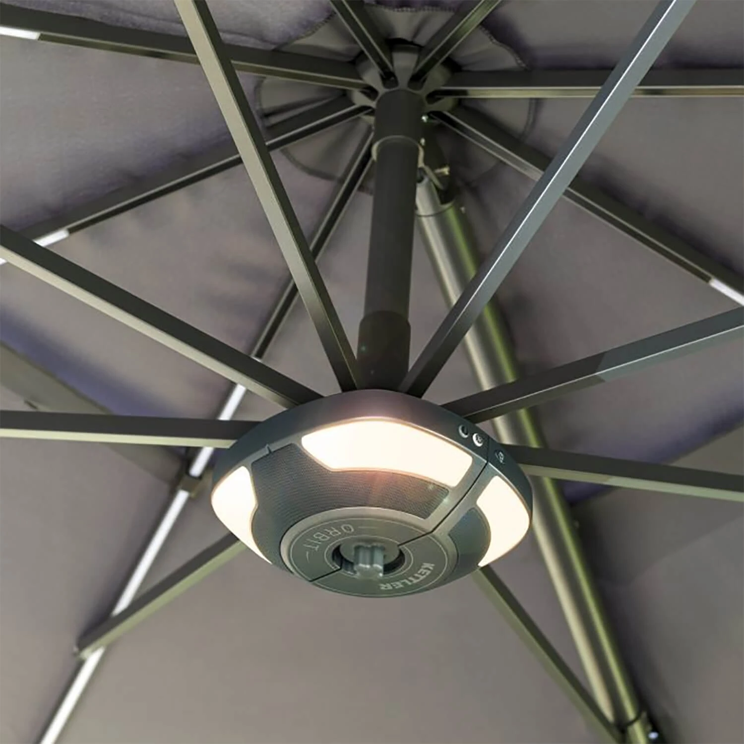 Kettler 3.5m Free Arm Parasol With LEDs And Wireless Speaker In Grey 5 Kettler 3.5m Free Arm Parasol With LEDs And Wireless Speaker In Grey - Image 3