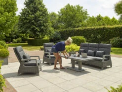 LIFE Aloha Sofa Lounge Set In Lava / Yacht Grey / Carbon -Fresh Gardenly Store l life aloha lounge set lava 2