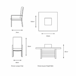 LG Monza Relaxer Set With Gas Firepit Table -Fresh Gardenly Store l monza SET15