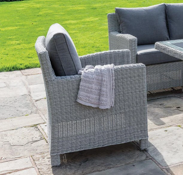 Kettler Palma Weave Armchair - White Wash And Taupe 4 Kettler Palma Weave Armchair - White Wash And Taupe - Image 2