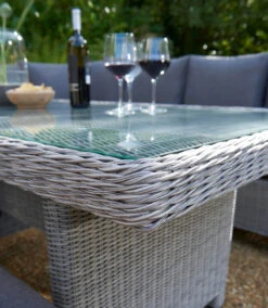 Kettler Palma Right Hand Corner Sofa Set In White Wash With Glass Top Table -Fresh Gardenly Store l palma corner white wash 3