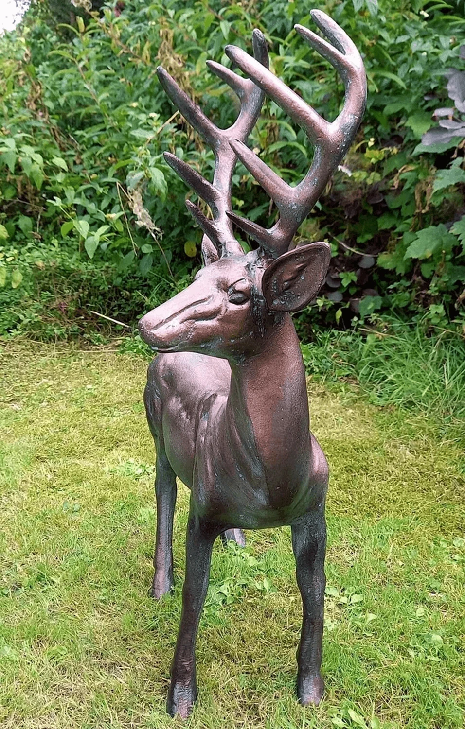 Standing Stag Aluminium Sculpture, Buck, 67cm Tall 4 Standing Stag Aluminium Sculpture, Buck, 67cm Tall - Image 2