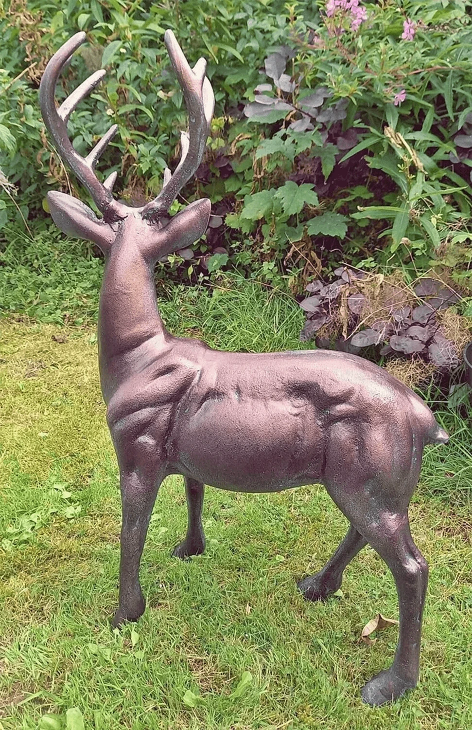 Standing Stag Aluminium Sculpture, Buck, 67cm Tall 5 Standing Stag Aluminium Sculpture, Buck, 67cm Tall - Image 3