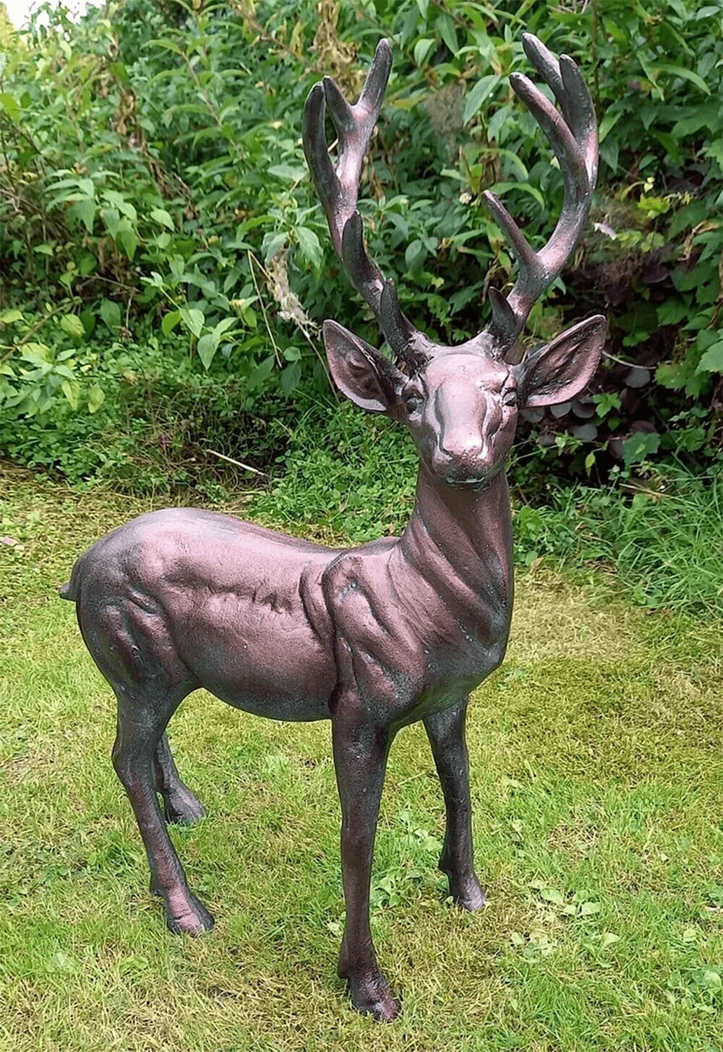Standing Stag Aluminium Sculpture, Buck, 67cm Tall 3 Standing Stag Aluminium Sculpture, Buck, 67cm Tall