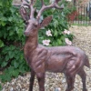 Large Standing Stag Aluminium Ornament - 97cm Tall