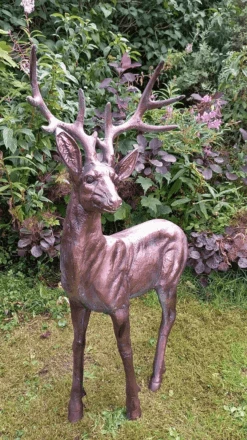Large Standing Stag Aluminium Ornament - 97cm Tall 8 Large Standing Stag Aluminium Ornament - 97cm Tall -Fresh Gardenly Store l stag97cm 2