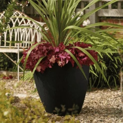 Stewart 53cm Tall Round Basalt Planter