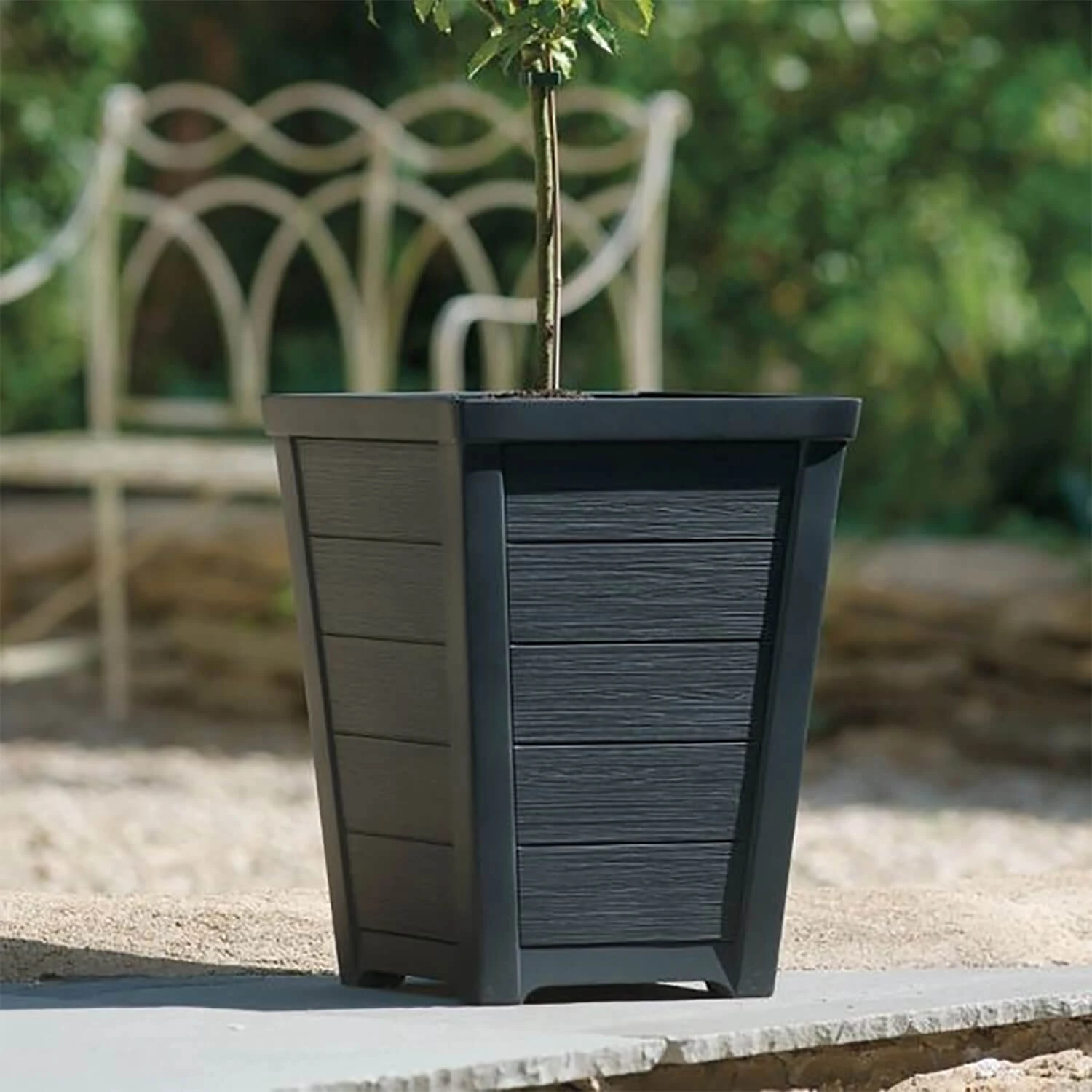 Stewart 31cm Taper Low Planter In Anthracite 3 Stewart 31cm Taper Low Planter In Anthracite