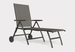 Kettler Surf Active Folding Lounger In Iron Grey