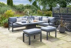 Norfolk Leisure Titchwell Corner Sofa Set With Gas Adjustable Table In Anthracite