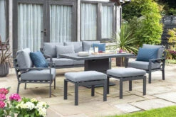 Norfolk Leisure Titchwell Lounge Set With Gas Adjustable Table In Anthracite