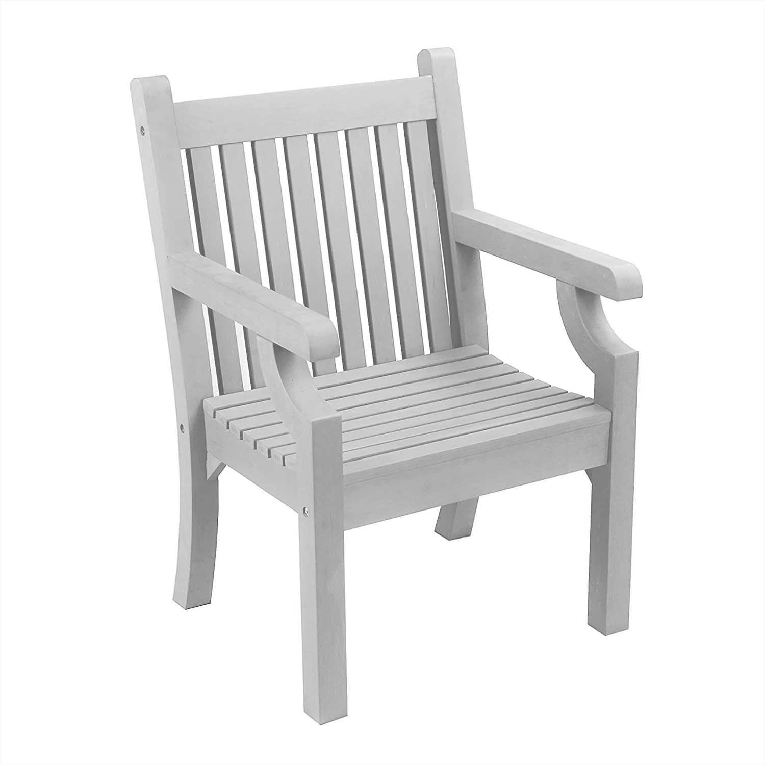 Winawood Thin Slat Wood Effect Armchair - Stone Grey 3 Winawood Thin Slat Wood Effect Armchair - Stone Grey