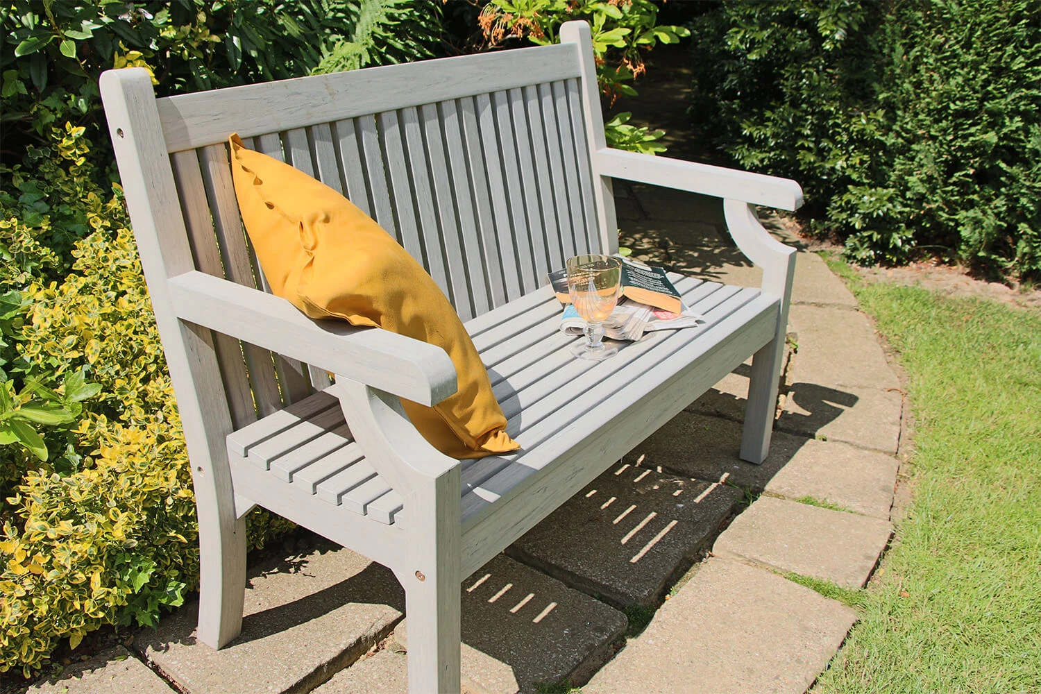 Winawood Sandwick 3 Seater Wood Effect Garden Bench In Stone Grey 3 Winawood Sandwick 3 Seater Wood Effect Garden Bench In Stone Grey