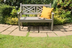 Winawood Speyside 2 Seater Wood Effect Garden Bench In Stone Grey -Fresh Gardenly Store l winawood speyside 2seater stone grey 3