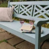 Winawood Speyside 3 Seater Wood Effect Garden Bench In Blue -Fresh Gardenly Store l winawood speyside 3seater powder blue