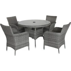 LG Monaco Stone 4 Seat Dining Set With 2.2m Parasol -Fresh Gardenly Store mst set2 giant