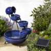 Solar Neptune Blue Cascade Water Fountain 1 Solar Neptune Blue Cascade Water Fountain -Fresh Gardenly Store neptune cascade giant