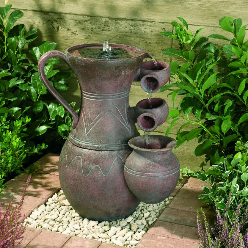 Solar Powered Water Feature - Pitcher Cascade 3 Solar Powered Water Feature - Pitcher Cascade