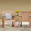 Sandwick Winawood 2 Seater Wood Effect Love Seat - Teak Finish -Fresh Gardenly Store sandwick loveseat teak