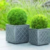 Lead Effect Square Planter -Fresh Gardenly Store square lead planter